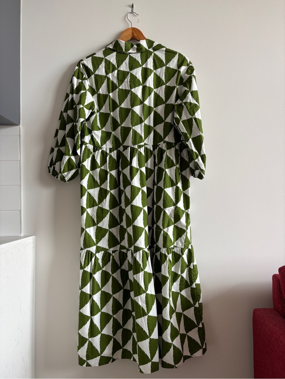 Anthropologie Maeve The Bettina Tiered Shirt Dress in Moss | M - Picture 2 of 5
